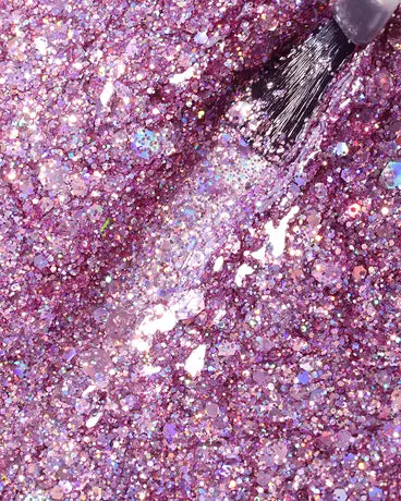 syren cosmetics bubblegum bay pink glitter gel polish 